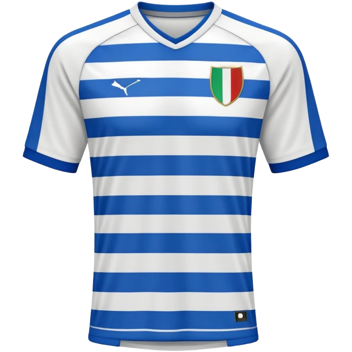 White and blue striped soccer jersey, Italian football team style emoji