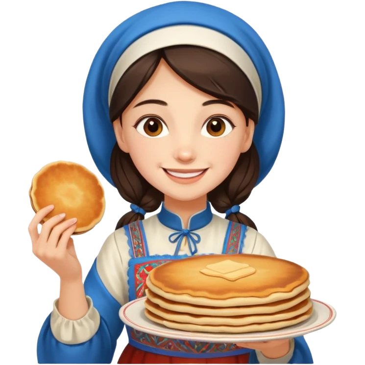 Девочка на празднике масленица emoji