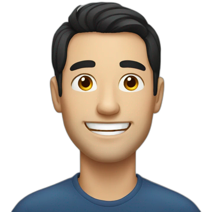 smiling Russian man with black hair emoji
