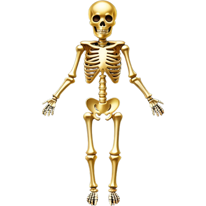 Skeleton made out of gold emoji