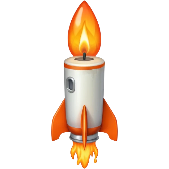 Yeah a rocket with a candle ON IT, so on it's side it must be 45 degree from the 360

So this: 🕯️

On a rocket emoji