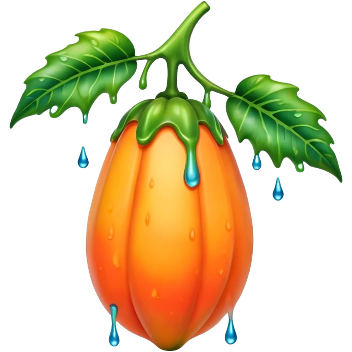 Wet rainbow dripping papaya emoji