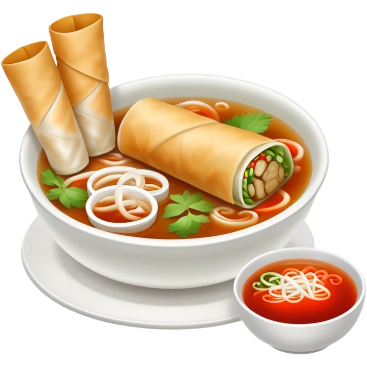 pho and spring rolls emoji