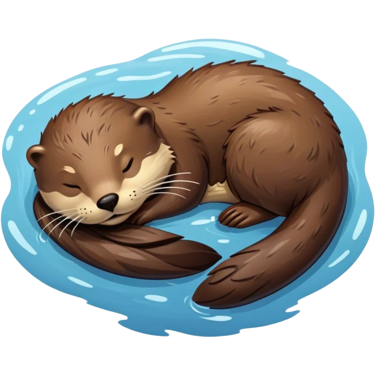 Sleeping otter floating on water emoji