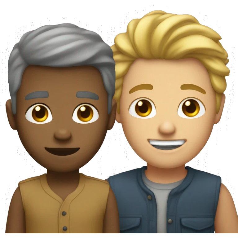 a boy (dirty blonde hair) with a man  emoji