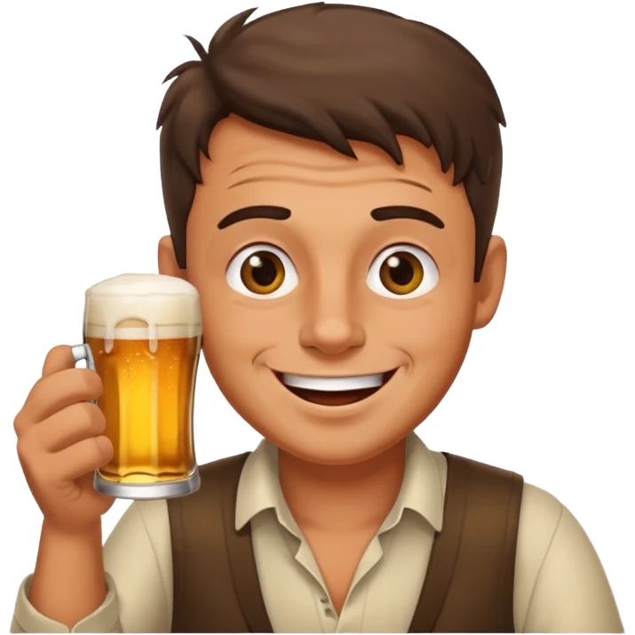 drunk man with a glass of beer emoji
