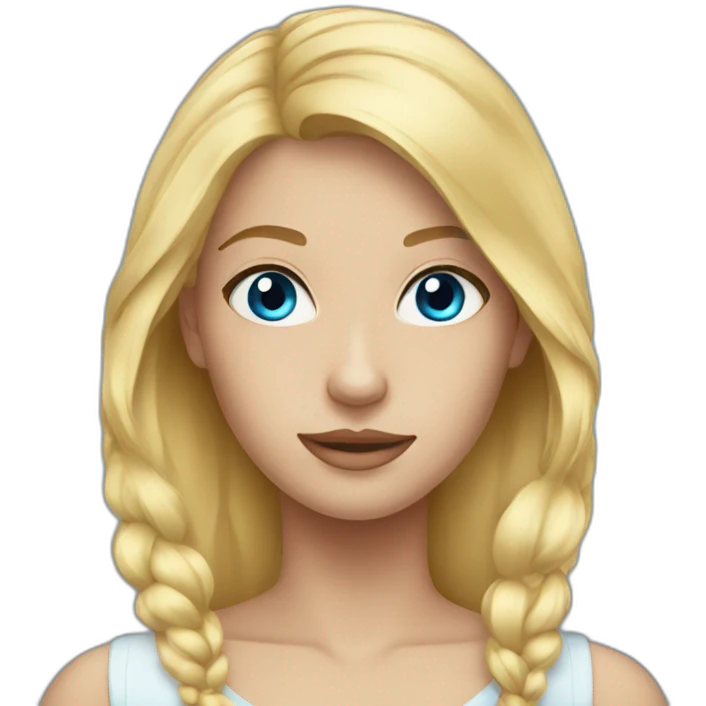 A girl Blonde with blue eyes emoji