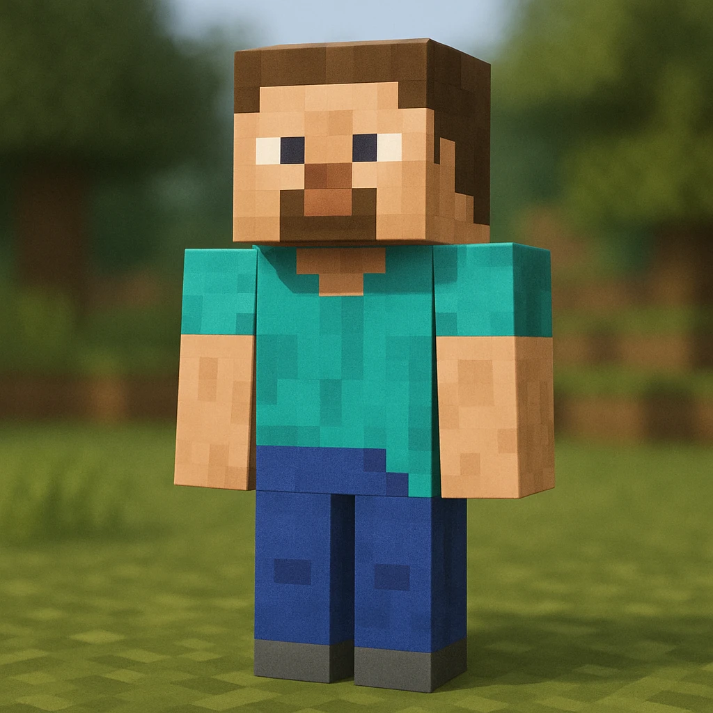 blocky Minecraft character in general style emoji