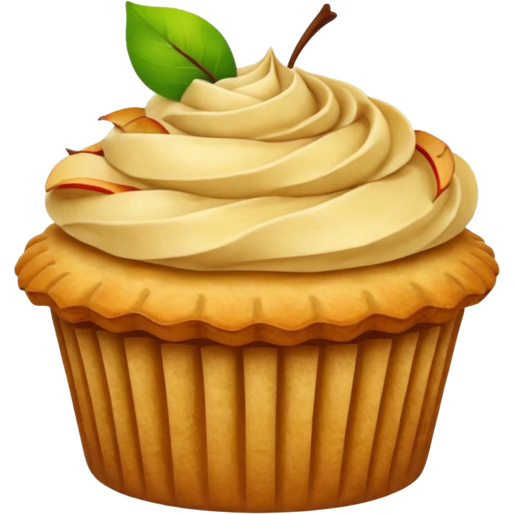 Apple pie cupcake with apples  emoji