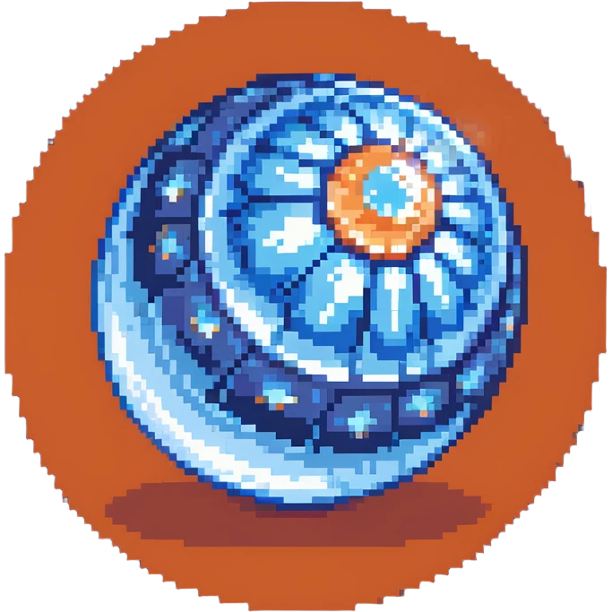 A blue crystal scrying orb with magical energy inside emoji