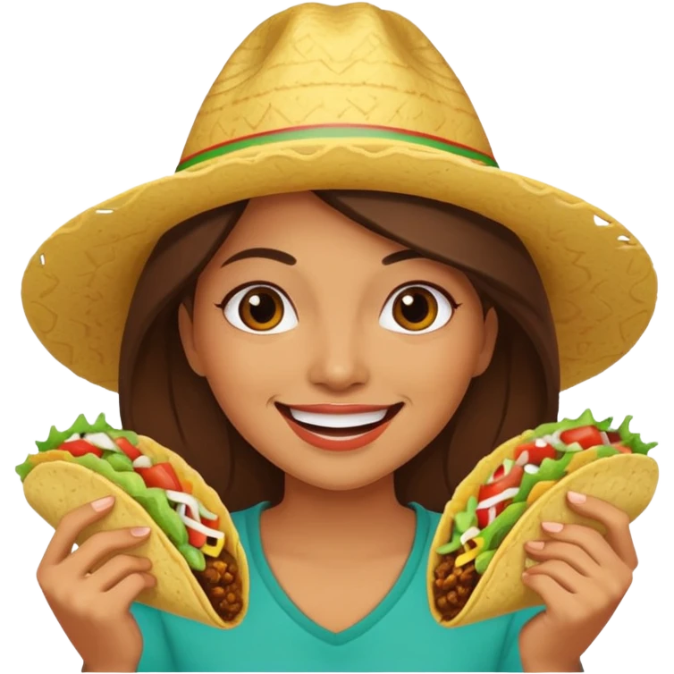 Mujer comiendo tacos  emoji