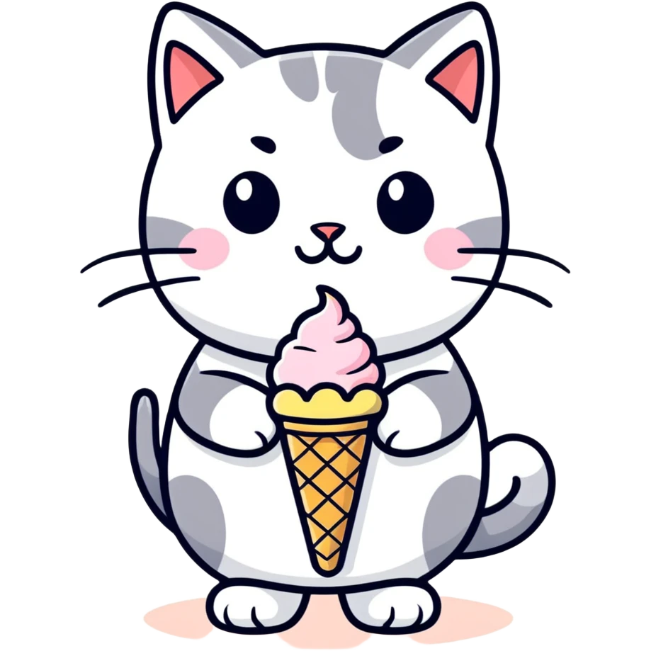 Cat with an ice cream  emoji