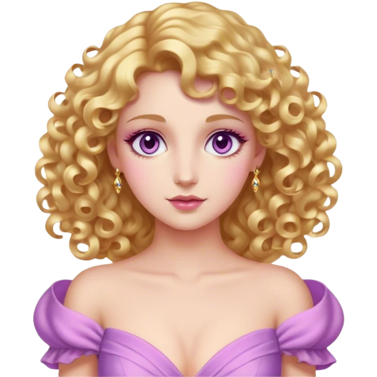 Cinematic Stunning Aurora Portrait Emoji, Ethereal in her flowing pink gown, golden curls shimmering, soft violet eyes filled with serenity, an enchanting glow surrounding her, capturing the beauty of a princess lost in a dream! emoji