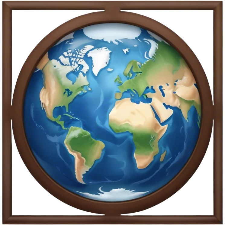 Earth split into fourths emoji