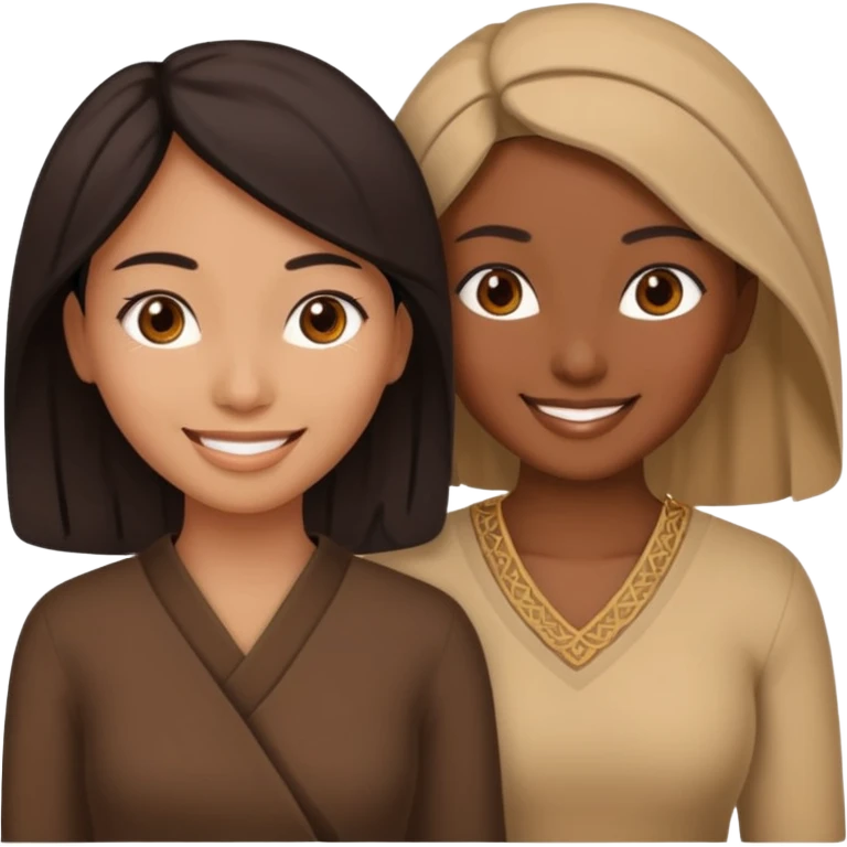 a group of 3 women, one is black, one is asian, one is indian emoji