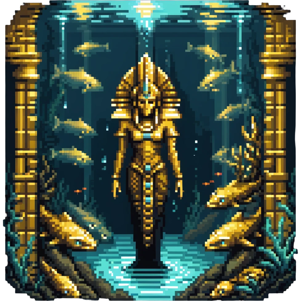 golden Anunnaki underwater base emoji