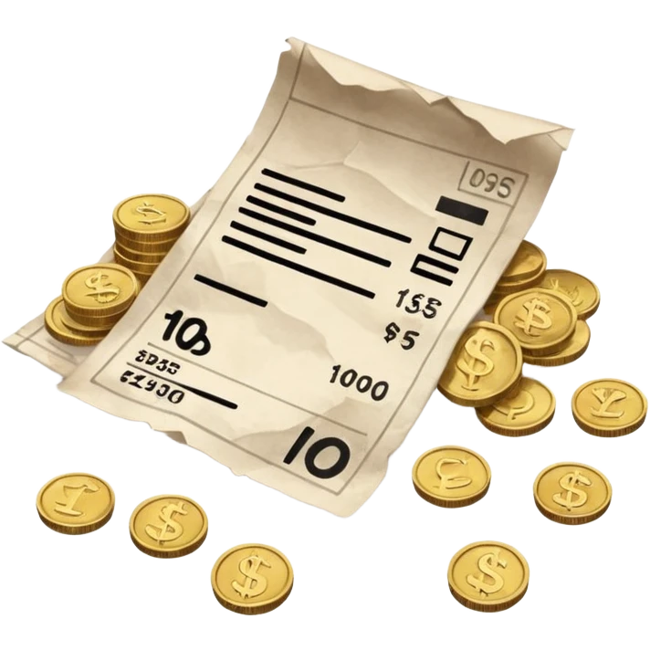 paper receipt with coins emoji