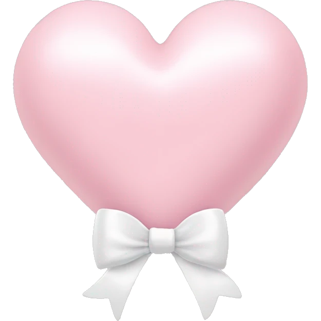 Pastel pink heart with white bow emoji
