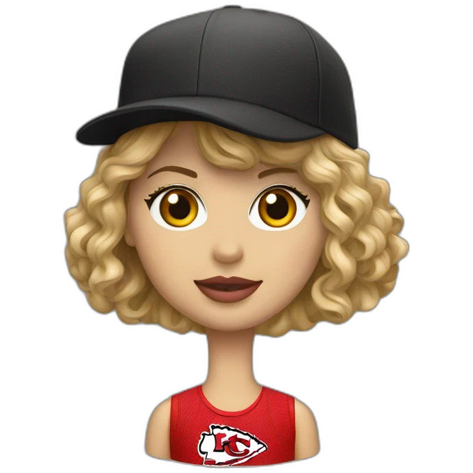 Taylor swift in a Kansas City chiefs hat emoji