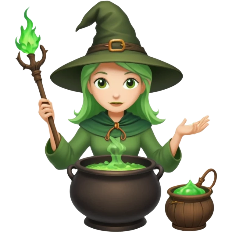 green witch cooking potion emoji
