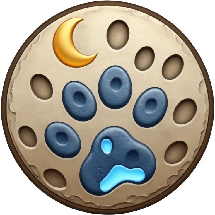 paw print with a moon emoji