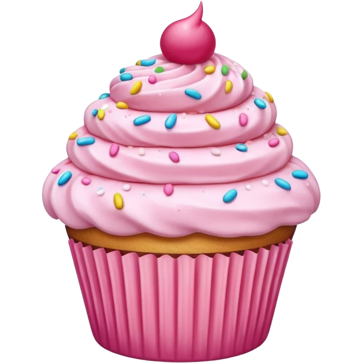Cupcake with pink icing emoji