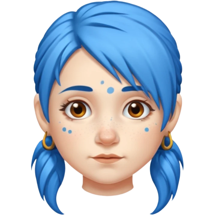 dwarf woman with blue hair emoji