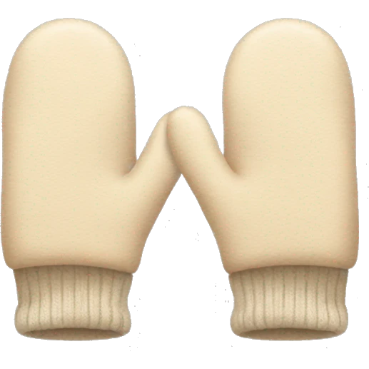 pair of beige winter mits emoji
