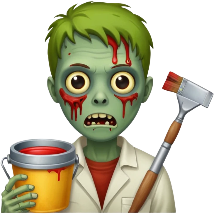 painter zombie and art item emoji