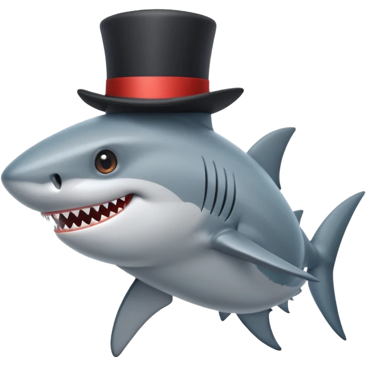Shark with a top hat emoji