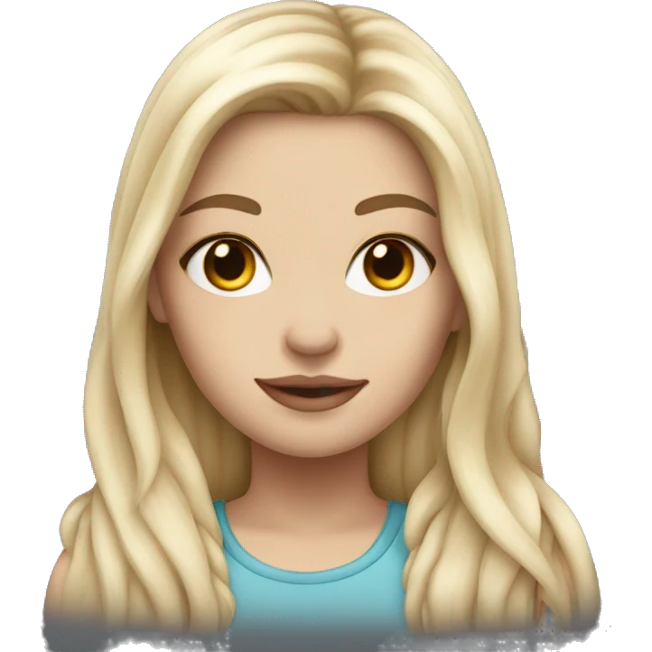 beautiful white girl with tattoos, with long blond hair  emoji