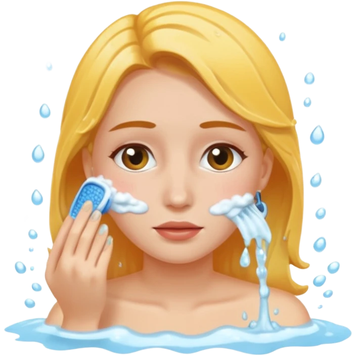 A women washing her face emoji