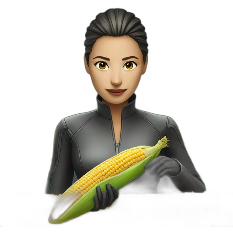 cyber-woman-with-corn emoji