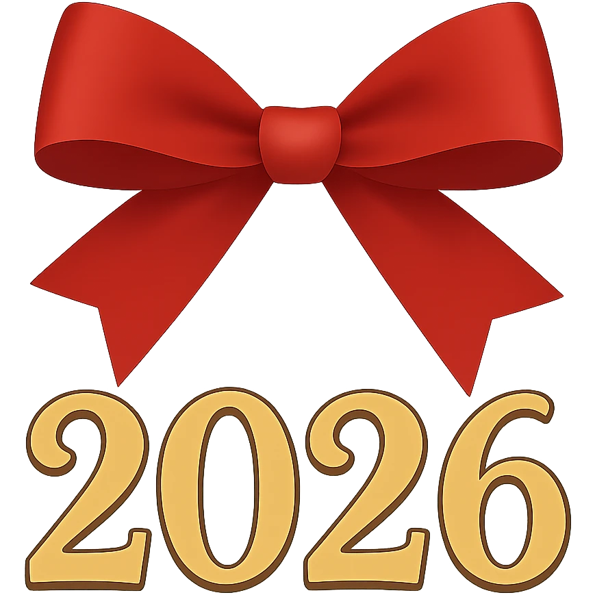new year 2026 bow ,remove background emoji