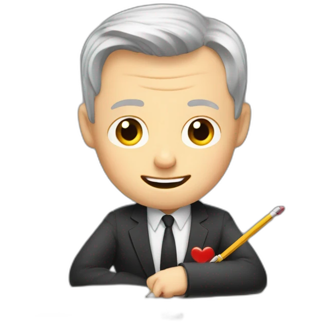 Bruno le maire writing a love novel emoji
