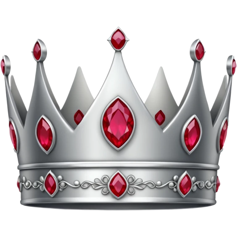 silver feminine crown with rubies emoji