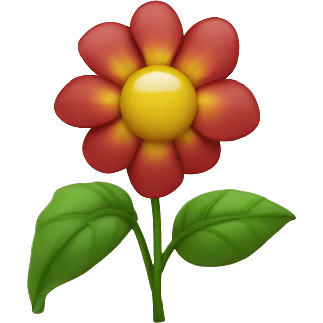 Flower with red petals and a yellow middle  emoji