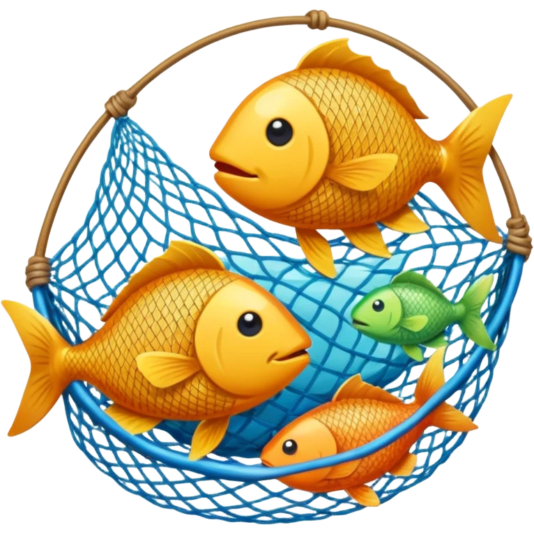 fishes in the fishing net emoji