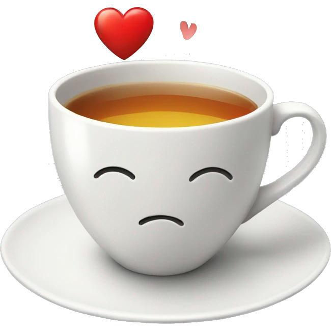 A cup of tea with attached heart  emoji
