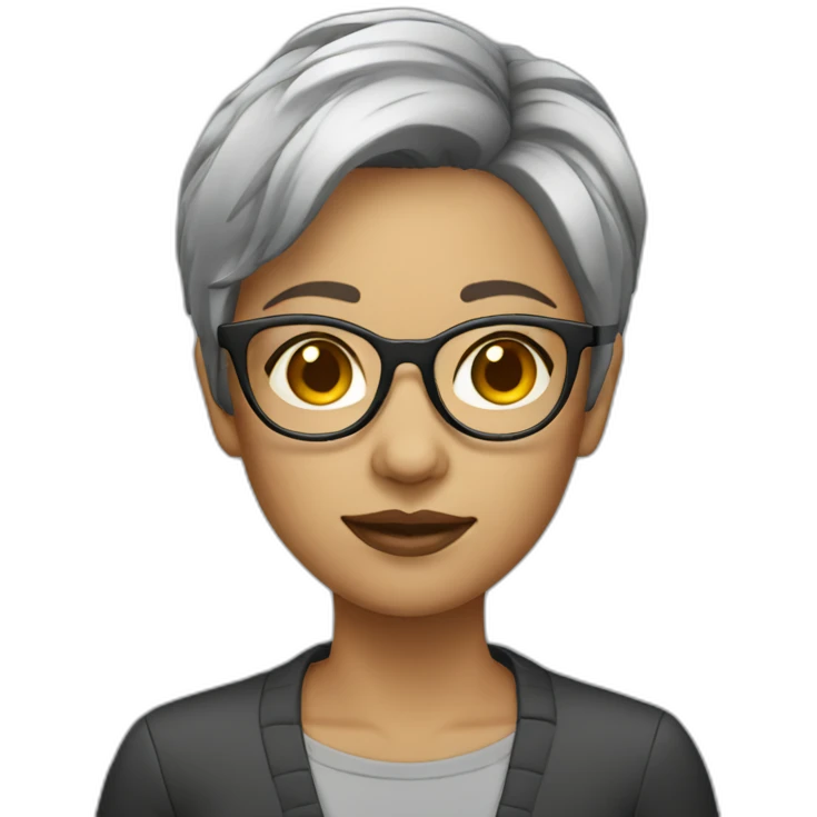 product designer female short hair glasses emoji