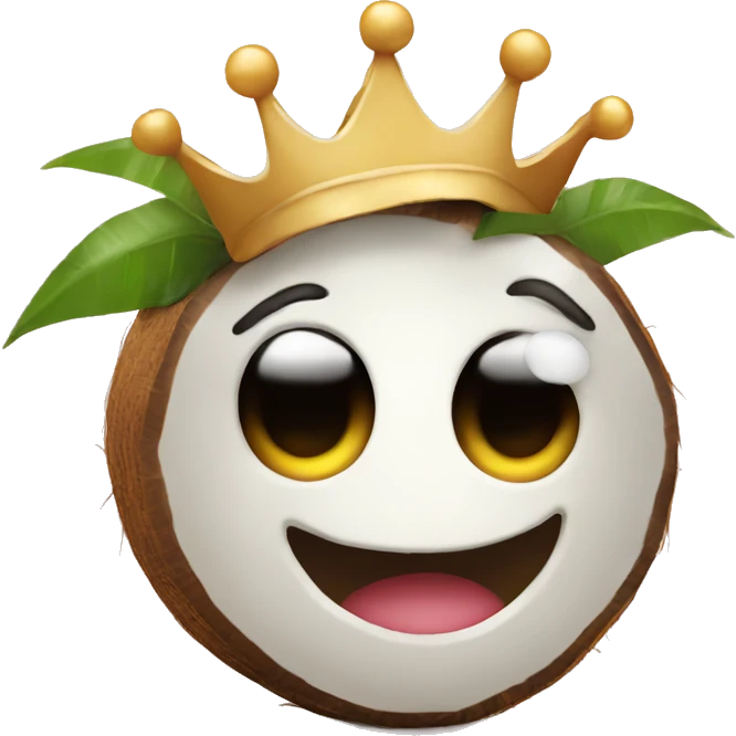 Sweet Coconut with crown  emoji