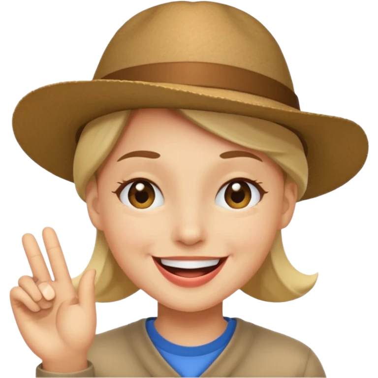 Şapkalı göz kırpma emoji