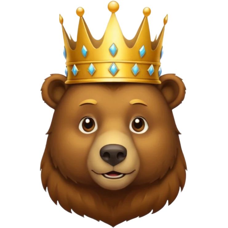 bear wearing crown emoji