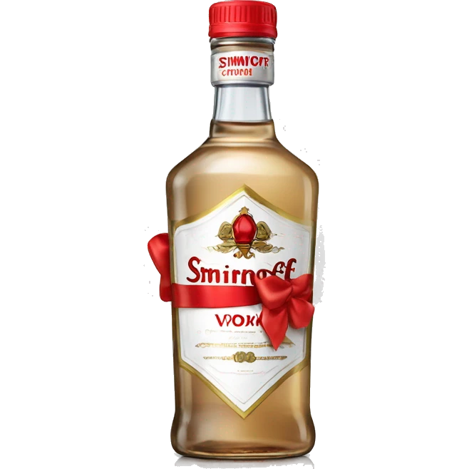 smirnoff vodka bottle with small red bow on it emoji
