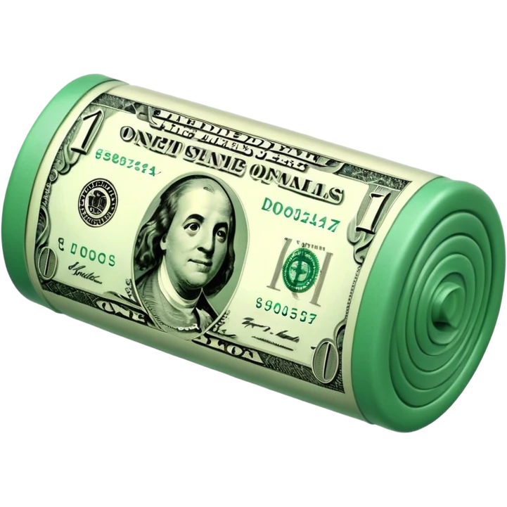 Money that is like a tube One dollar emoji