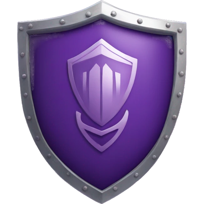purple shield made of a s emoji