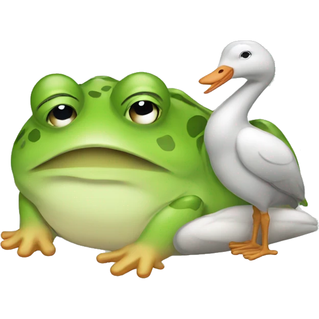 Sleepy frog and goose emoji