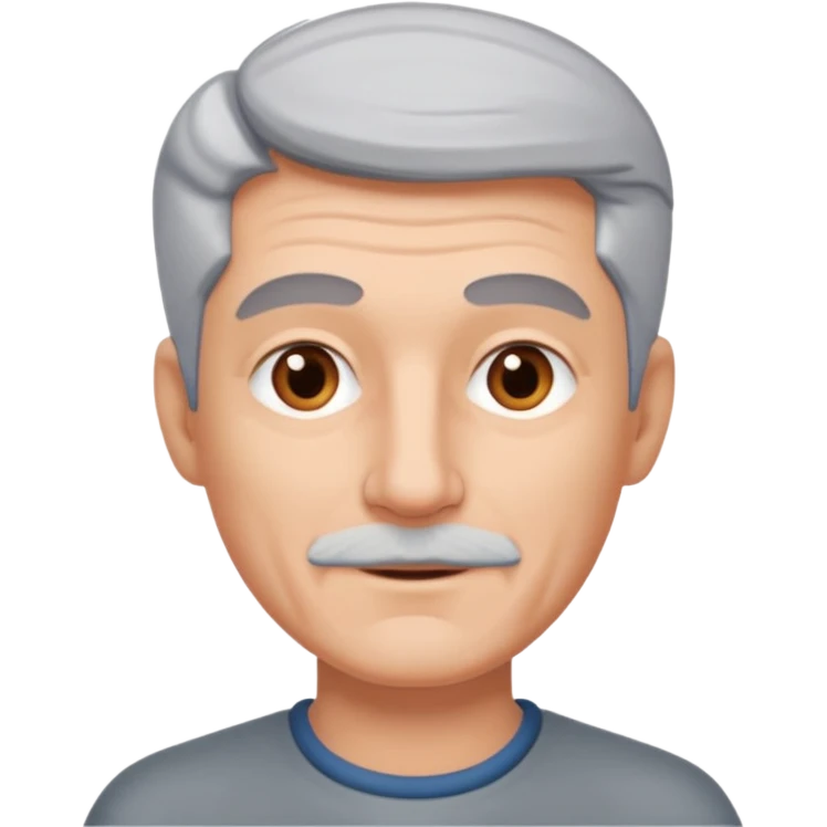 a gray-haired man with a clean-shaven face emoji