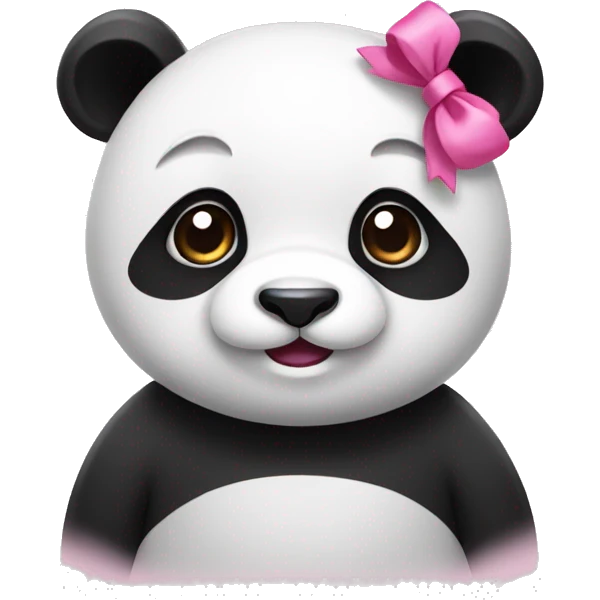 Panda with a pink bow emoji