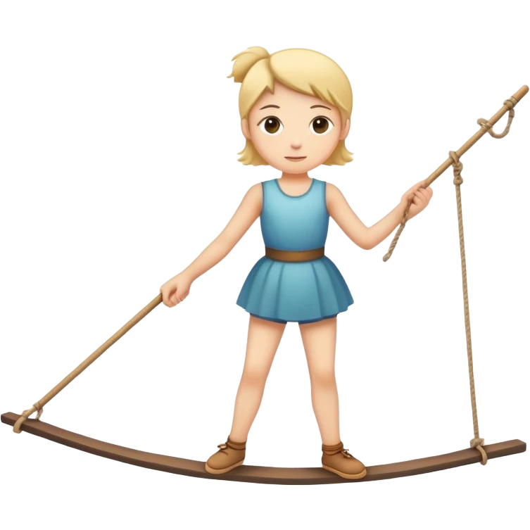 person on tightrope holding balancing stick
 emoji